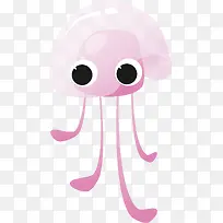 卡通粉色水母PNG-空若网 卡通粉色水母PNG-空若网