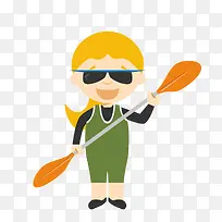 彩色扁平化皮划艇运动员元素-空若网 彩色扁平化皮划艇运动员元素-空若网