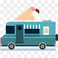 蓝色冰淇淋食物车图-空若网 蓝色冰淇淋食物车图-空若网