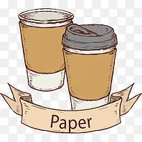 手绘风外带咖啡纸杯-空若网 手绘风外带咖啡纸杯-空若网