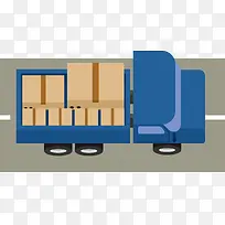 一辆蓝色装货大卡车-空若网 一辆蓝色装货大卡车-空若网