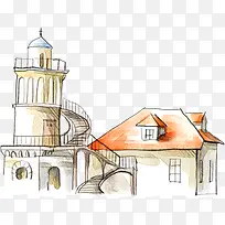 卡通手绘别墅-空若网 卡通手绘别墅-空若网