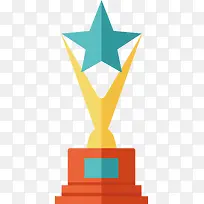 扁平化五角星奖杯-空若网 扁平化五角星奖杯-空若网