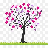 矢量开花的树插图-空若网 矢量开花的树插图-空若网