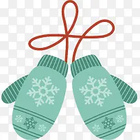 雪花图案的绿色手套-空若网 雪花图案的绿色手套-空若网
