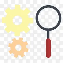 矢量齿轮放大镜素材-空若网 矢量齿轮放大镜素材-空若网