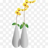花瓶矢量黄花素材-空若网 花瓶矢量黄花素材-空若网