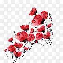 PNG水彩画红梅花-空若网 PNG水彩画红梅花-空若网