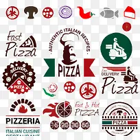创意披萨标签设计矢量素材-空若网 创意披萨标签设计矢量素材-空若网