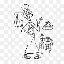 简笔厨师厨房工作-空若网 简笔厨师厨房工作-空若网