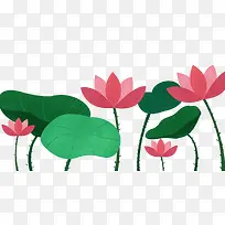 卡通手绘中国风荷花荷叶-空若网 卡通手绘中国风荷花荷叶-空若网