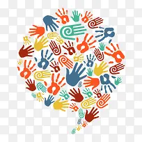 手绘手印多彩对话框-空若网 手绘手印多彩对话框-空若网