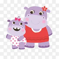 紫色扁平化河马元素-空若网 紫色扁平化河马元素-空若网