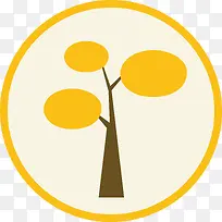 矢量绿色树木图标黄色卡通树-空若网 矢量绿色树木图标黄色卡通树-空若网