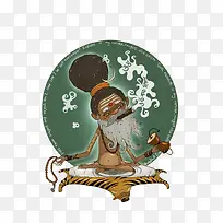 欧美风创意老人插画-空若网 欧美风创意老人插画-空若网