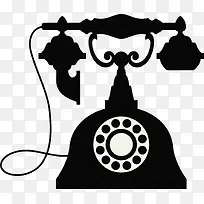 黑色老式电话剪影-空若网 黑色老式电话剪影-空若网