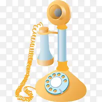 卡通黄色老式电话金属拨号盘免扣-空若网 卡通黄色老式电话金属拨号盘免扣-空若网