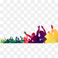 彩色人物剪影-空若网 彩色人物剪影-空若网