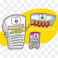 空调卡通插画-空若网 空调卡通插画-空若网