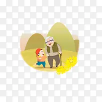 创意插画陪伴老人素材-空若网 创意插画陪伴老人素材-空若网