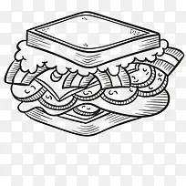 铅笔画 食物 汉堡包 热狗 快-空若网 铅笔画 食物 汉堡包 热狗 快-空若网