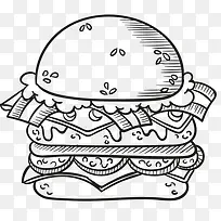 铅笔画 食物 汉堡包 热狗 快-空若网 铅笔画 食物 汉堡包 热狗 快-空若网