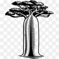 垂直矢量黑色面包树-空若网 垂直矢量黑色面包树-空若网