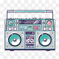 矢量卡通复古录音机-空若网 矢量卡通复古录音机-空若网