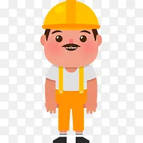 可爱呆萌带安全帽的工程师-空若网 可爱呆萌带安全帽的工程师-空若网