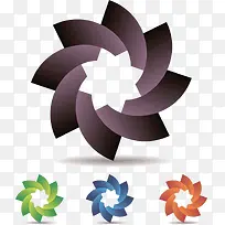 多彩的立体风车图案-空若网 多彩的立体风车图案-空若网