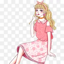 卡通手绘可爱美少女-空若网 卡通手绘可爱美少女-空若网