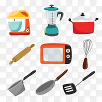 手绘厨房用具-空若网 手绘厨房用具-空若网