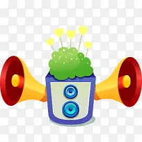 卡通可爱音响设备矢量-空若网 卡通可爱音响设备矢量-空若网