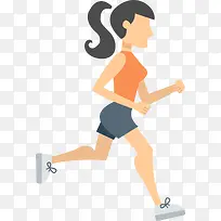 人物插画跑步的女人-空若网 人物插画跑步的女人-空若网