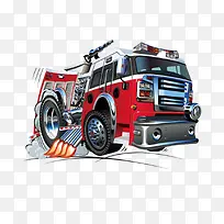 火警消防车免抠素材-空若网 火警消防车免抠素材-空若网
