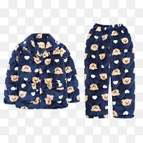 深蓝卡通小熊儿童睡衣-空若网 深蓝卡通小熊儿童睡衣-空若网