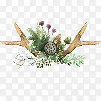 手绘水彩植物装饰图案-空若网 手绘水彩植物装饰图案-空若网