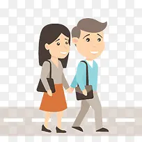 手牵手上班的情侣人物-空若网 手牵手上班的情侣人物-空若网