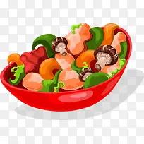 卡通美味沙拉素材图-空若网 卡通美味沙拉素材图-空若网