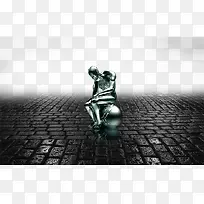 地产科技地板上人物雕像-空若网 地产科技地板上人物雕像-空若网