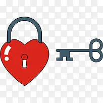 红色爱心锁钥匙-空若网 红色爱心锁钥匙-空若网
