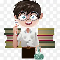 开学季做实验的小男孩-空若网 开学季做实验的小男孩-空若网