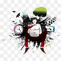 男生在玩电脑-空若网 男生在玩电脑-空若网