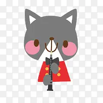 卡通狐狸吹黑管-空若网 卡通狐狸吹黑管-空若网