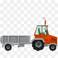 彩色扁平化拖拉机元素-空若网 彩色扁平化拖拉机元素-空若网