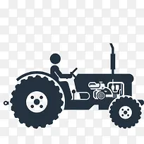 手绘卡通扁平化拖拉机-空若网 手绘卡通扁平化拖拉机-空若网