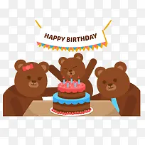 矢量图小熊生日-空若网 矢量图小熊生日-空若网