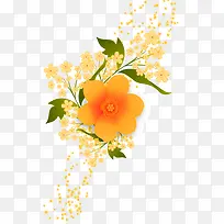 橙色清新花藤装饰图案-空若网 橙色清新花藤装饰图案-空若网