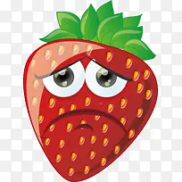 委屈的草莓水果矢量图-空若网 委屈的草莓水果矢量图-空若网
