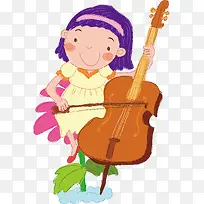 卡通大提琴女孩-空若网 卡通大提琴女孩-空若网